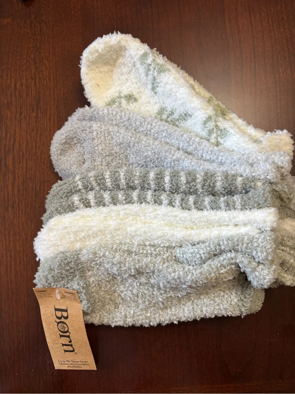 Born Cozy No-Show Socks – 5 Pair Pack – Soft Neutral Colors – NWT